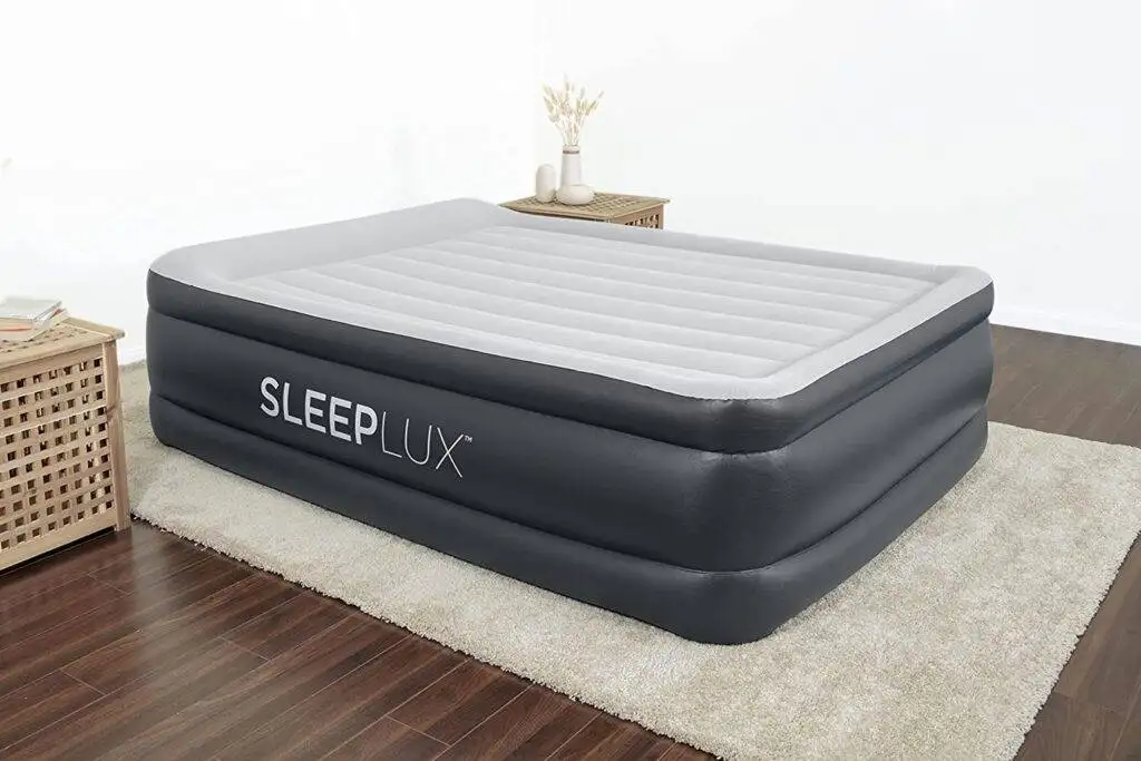 Sleeplux durable inflatable air mattress with built in pump